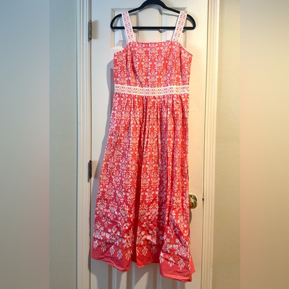 Talbots Voile Fit & Flare Maxi Dress - Damask Bouquet Women’s 8 - Picture 4 of 13